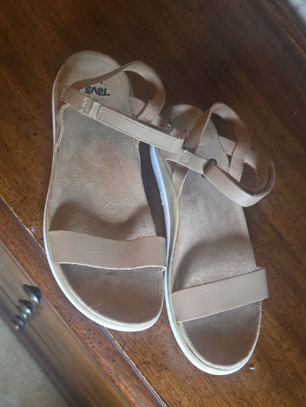 Teva Women's Neutral Tan Leather Strap Sandals